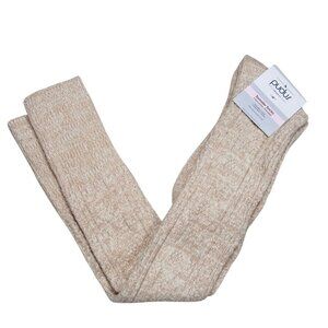 Pudus Knit Knee Sweater Sock Beige Stretch Warm Preppy 6-10
